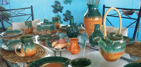 Finished Pottery on Display at Chalky Mount Potteries, Chalky Mount, St. Andrew, Barbados Pocket Guide