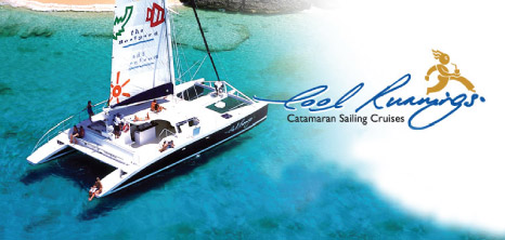 Cool Runnings Catamaran with Guests out on the Ocean, Barbados Pocket Guide