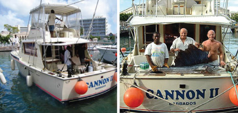 Crew Members On Board Canon Charters with their Catch of the Day, Barbados Pocket Guide
