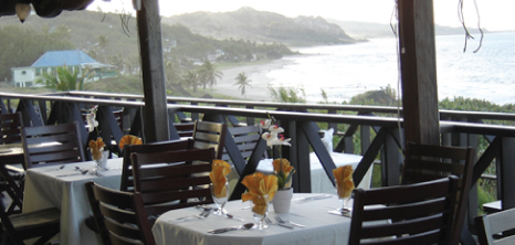 Breathtaking View of Dinner Tables Overlooking the Sea, Cliffside Restaurant, NewEdgewater Hotel, Bathsheba, St. Joseph, Barbados Pocket Guide