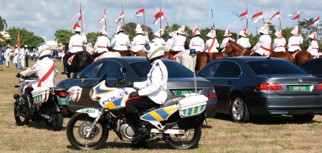Barbados Police Force on Parade at the Historic Garrison Savannah, Barbados Pocket Guide