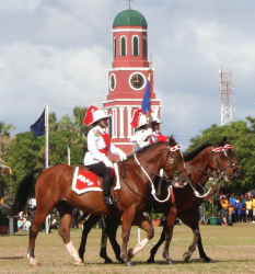 Mounted Police of the Barbados Police Force Parading at the Historic Garrison Savannah, Barbados Pocket Guide