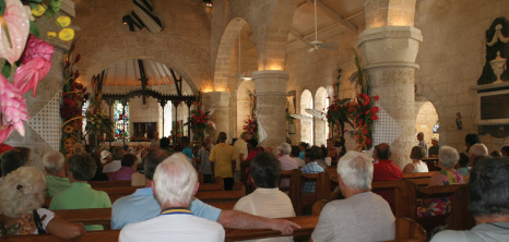 Visitors Enjoying a Flower Show at St. James Parish Church, Holetown, St. James, Barbados Pocket Guide