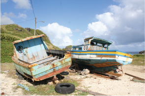 Fishing Boats on the Beach at Bathsheba, St. Joseph, Barbados Pocket Guide
