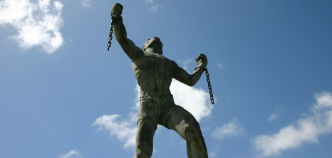 Statue of Bussa, St. Barnabas Roundabout, St. Michael, Barbados Pocket Guide