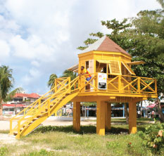 A Lifeguard on Duty Watches Over Seabathers at Copacabana Beach Bar & Grill, Bay Street, St. Michael, Barbados Pocket Guide