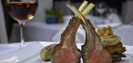 Rack of Lamb Served With Wine, L'azure Restaurant, The Crane Residential Resort, The Crane, St. Philip, Barbados Pocket Guide