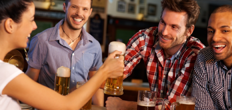 Friends Enjoying A Drink at the Pub