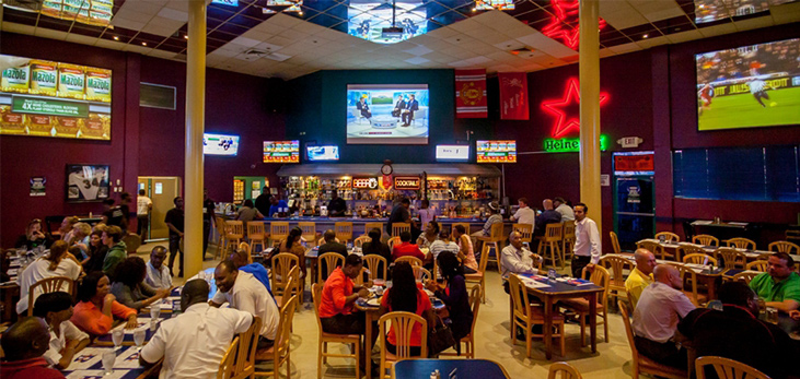 Group of Young Men at a Sports Bar