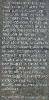 Inscription on the Emancipation Statue, Barbados Pocket Guide