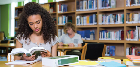 Student studying