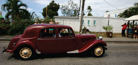 Antique Car on Parade in the Streets at Holetown Festival, St. James, Barbados Pocket Guide