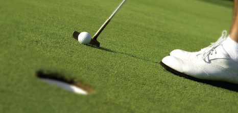 Golfer Putting on the Green, Barbados Pocket Guide