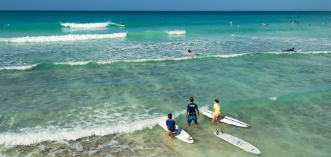 Surfers at Ride the Tide Surf School Barbados