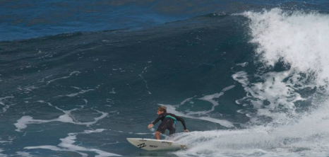 Surfing at Burkie's Surf School Barbados