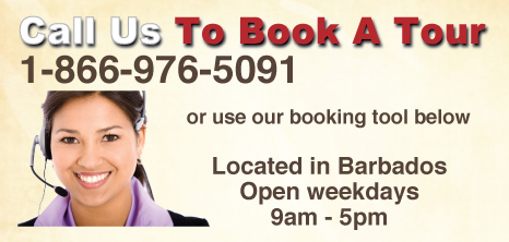 Call Us to Book a Tour Advert, Barbados Pocket Guide