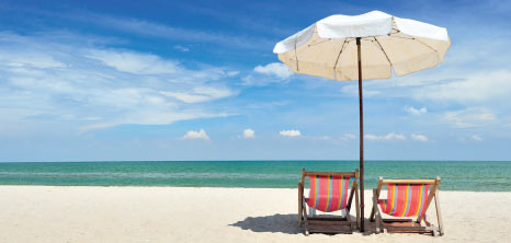 Umbrella & Chairs on the Beach, Barbados Pocket Guide