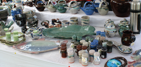 Pottery on Display at Holetown Festival, St. James, Barbados Pocket Guide