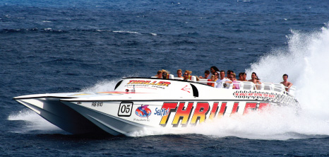 Seafari Thriller Boat on Tour, Barbados Pocket Guide