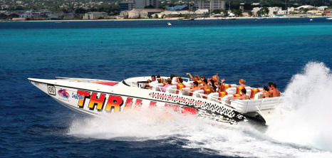 Seafari Thriller Boat on Tour, Barbados Pocket Guide