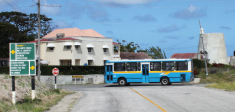 Transport Board Bus outside Portvale Plantations, St. Peter