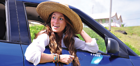 Visitor Setting Out on an Island Tour, Barbados Pocket Guide